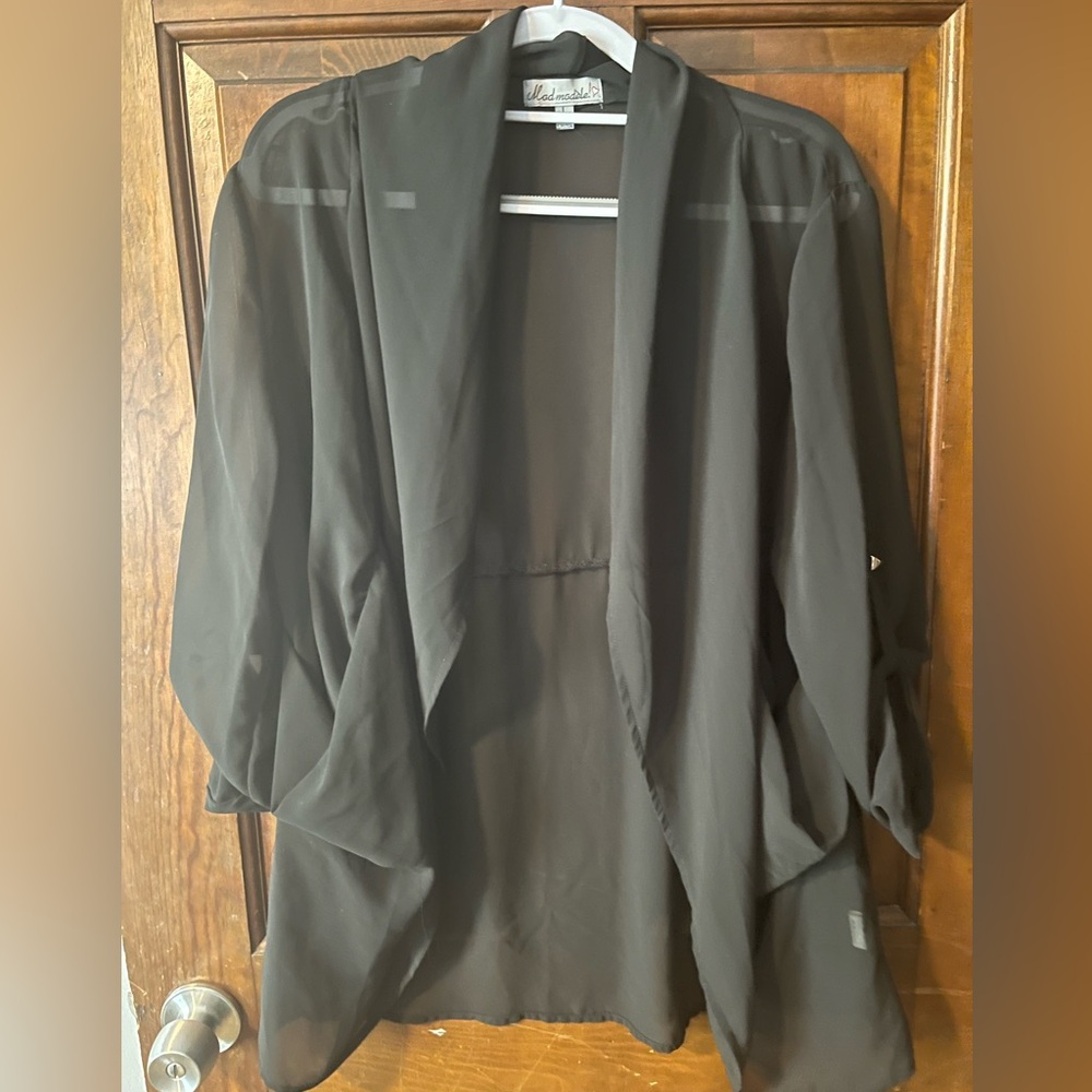 Chic Black Sheer Women's top